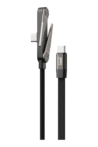 Lenyes Lc553 Type-c To Type-c Stand Özellikli E-mark Smart Çipli Data Ve Şarj Kablosu 100w 1m Siyah