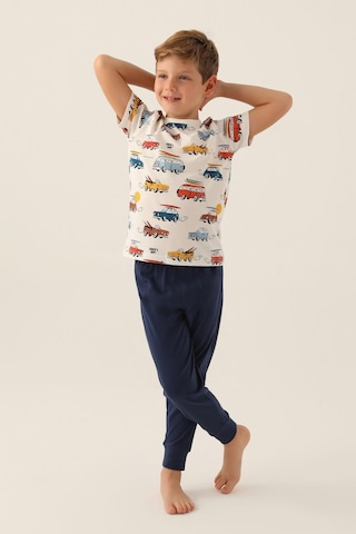 Roly Poly 3358 Surf's Up Erkek Çocuk Pijama Takımı Krem