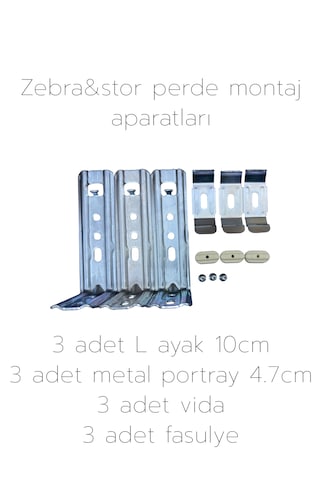 Zebra&stor Perde Duvar Montaj Aparatları 4.7cm Antrasi - Gri