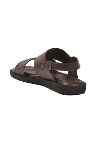 Pierre Cardin Kahve Lastikli Hakiki Deri Günlük Erkek Sandalet Pc-7315 M Kahve
