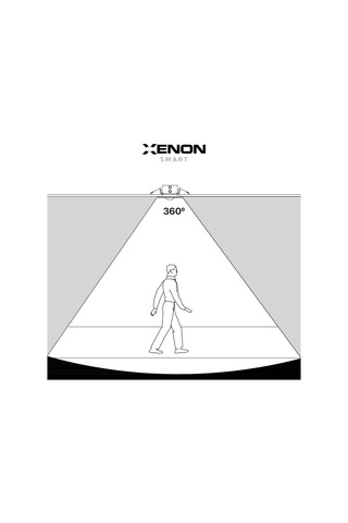 Xenon Smart PIR Hareket Sensörü 220 V AC 2.8 M Yükseklik Toplam 63 m2 Algılama Kapasiteli X1041