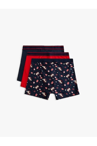 Koton Boxer Seti 3'lü Pamuklu Baskılı Çok Renkli Lacivert 5wlm90046mk