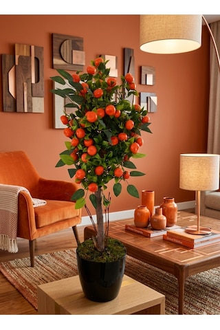 Dekoratif Mandalina Ağacı 90 Cm Doğal Görünümlü Yapay Ağaç Turuncu Dekoratif Mandalina Ağacı 90 Cm Doğal Görünümlü Yapay Ağaç Turuncu