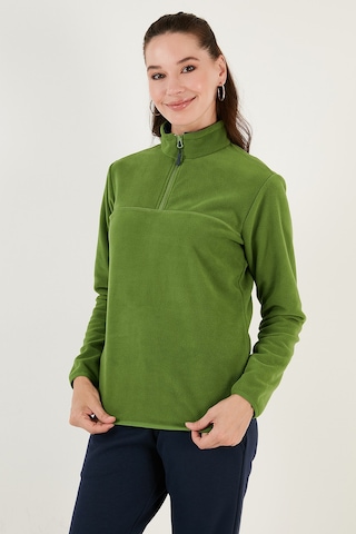 Lela Slim Fit Yumuşak Dokulu Anti-Pilling Tüylenme Yapmayan 2'Li Paket Bayan Polar 5907000S2 Fıstık Yeşil-Ekru