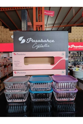Paşabahçe 950126- Frezya 6 Lı Saklama Kabı 3 Renkli Şeffaf