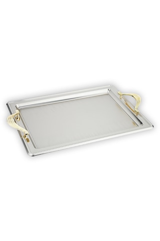 Schafer Ela 2 Li Dikdörtgen Çay Tepsisi-platin03