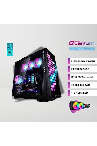 Quantum Gaming VEGAS VG1210 Ultra 7 265KF 64 GB 1 TB NVMe SSD 16 GB RTX5080 Free Dos Masaüstü Oyuncu Bilgisayarı