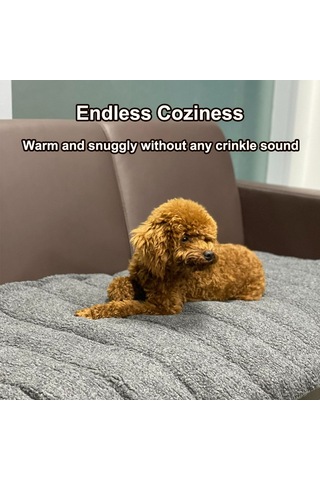 Geekyou Kedi Köpek Isı Verici Yorganı - Yumuşak Kuzu Tüyü, Kaymaz Altı, Ev Araba Kullanıma Uygun, Gri 100x70cm