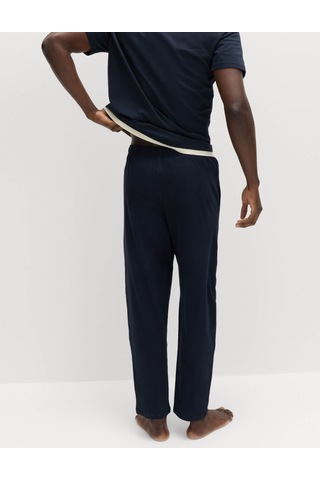 Marks & Spencer Saf Pamuklu 2'li Pijama Altı Seti Mavi Mix