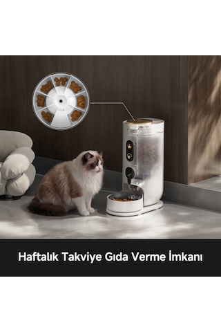 MOVA Nutripal 10 Ultra Akıllı Evcil Hayvan Mama Kabı 4 L Kapasite Paslanmaz Çelik Takviye Gıda Haznesi