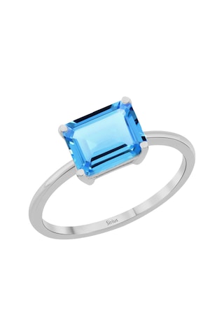 Sirius Oktagon Kesim Mavi Topaz Taşlı Nerissa Yüzük 0802r0053