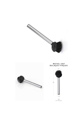 Milena Life Küçük Boy Metal Saplı Pratik Lavabo Fırçası 3'lü