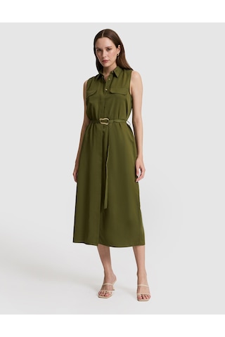 Pierre Cardin Kadın Haki Elbise Dokuma 50321336-vr027