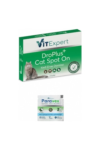 2'li Set Kedi İç Dış Bakım Tüm Kediler İçin Bitkisel 3 Damla Ve 2 Tablet Paketi