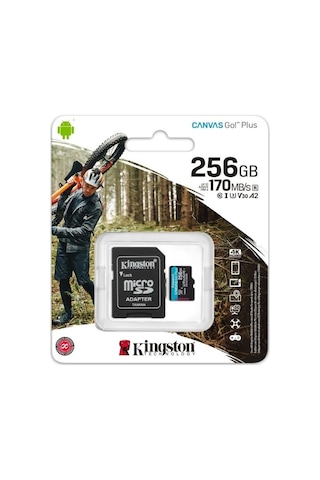 Kingston 256gb Canvas Select Plus Gen3 Micro Sdxc 100mb/s A1 Hafıza Kartı, Sdcs3/256gb