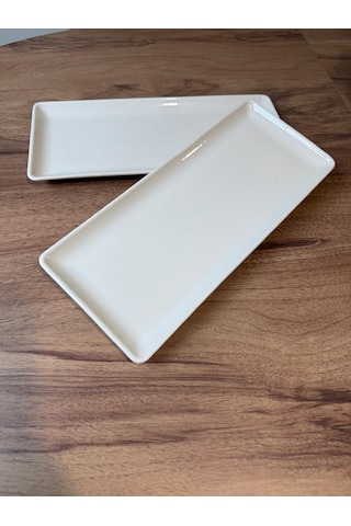 Tan Serisi Tek Parça 35 X 15 Cm Tavuk Dünyası Sunum Tabağı Krem Krem