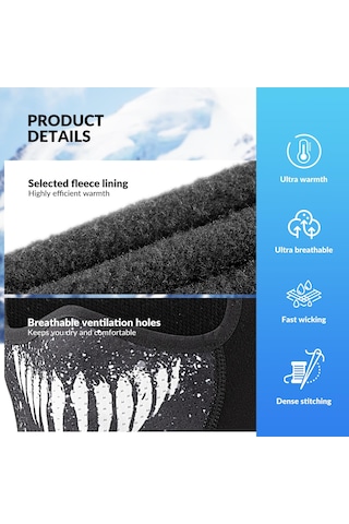 Rockbros Kar Maskesi, Yüz Maskesi, Kış Kar Maskesi, Bisiklet, Siyah