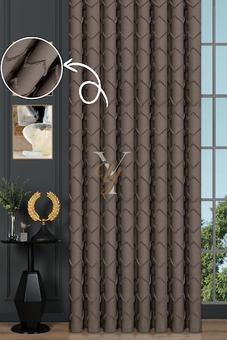 Jakar Kesme Fon Perde Ezgi V-6013 Kahve Kahverengi