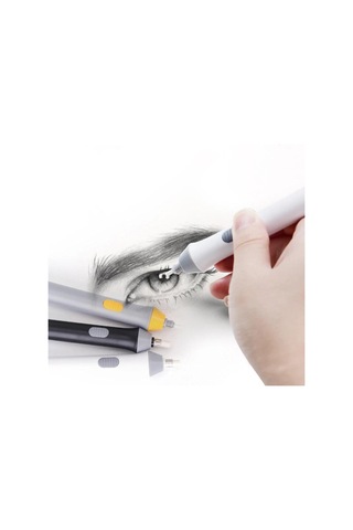 Tenwin Pilli Otomatik Kalem Silgi Gri Gövde İki Farklı Uçlu Set