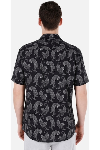Colin's Colins Normal Kesim Shirt Yaka Siyah Erkek Kısa Kol Gömlek Siyah