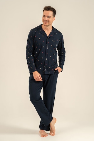 Arnetta Erkek Desenli Lacivert Gömlek Pijama Takımı Ar3854-s-v1 Ar3854-s-v1