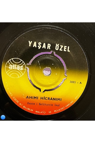 Yaşar Özel - Ahımı Hicranımı / Kader Bizi Bağlayınca - Atlas Plak 45'lik