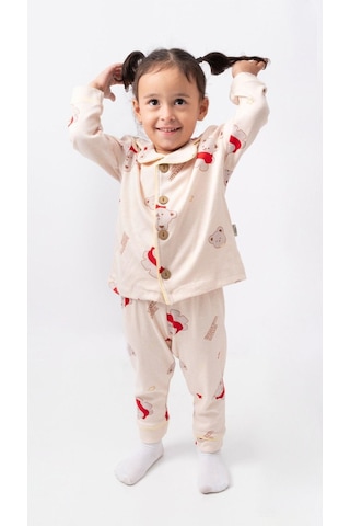 Bebek Ve Çocuk Pijama Takımı 4bb2 Bej