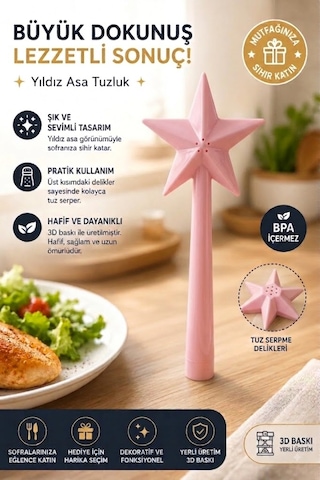 3d Baskı Sihirli Değnek Tuzluk Ve Baharatlık Magic Wand Salt Shaker Çok Renkli
