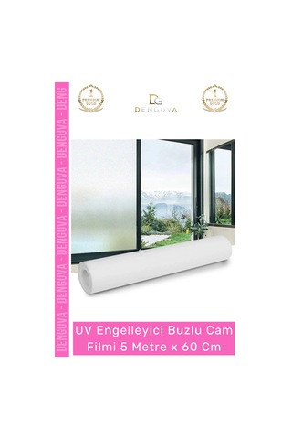 Camfilmi Uv Engelleyici Gizlilik Sağlayan Yapışkanlı Dekoratif Buzlu Cam Filmi 5 Metre X 60 Cm