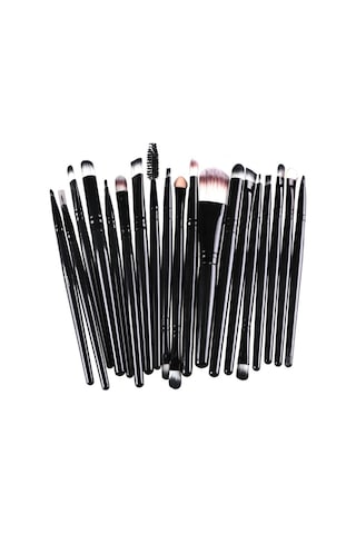 Cbtx Ahşap Saplı Makyaj Fırça Seti Siyah  20'li