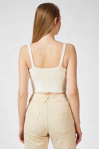 Kadın Bej Önü Bağcıklı Bluz-Bej