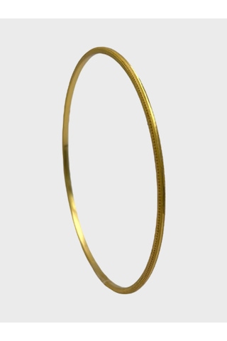 Arnes Jewelry Çelik 22 Ayar Altın Kaplama Desenli Ajda Bilezik - 1 Adet 20 Cm Ar633nes Gold