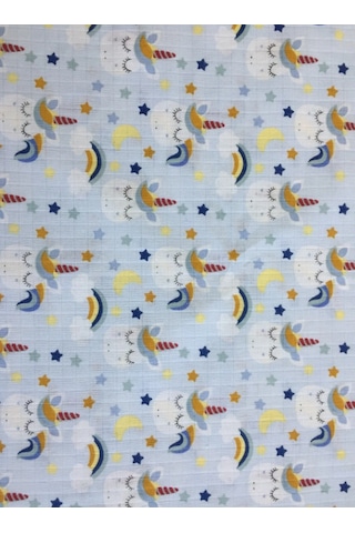 Müslin Örtü 75x85 Ağız Bezi Hediyeli mavi