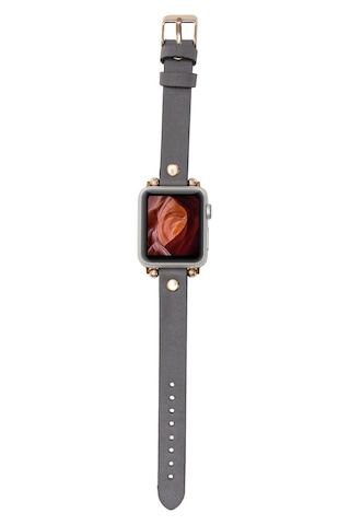 Apple Uyumlu Watch Deri Kordon 38-40-41mm Gt Rst9 Gri