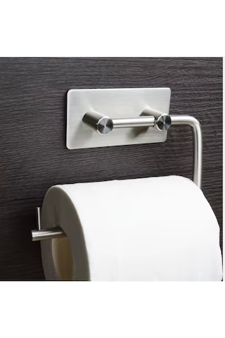 Tuvalet Kağıtlığı Yapışkanlı Çift Çubuklu Paslanmaz Çelik Krom Rengi Krom