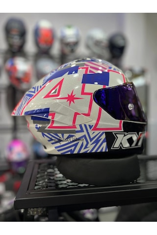 Kyt NZ-Race Espergaro +1 İrıdyum Vizör Motosiklet Kaskı Pembe