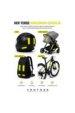 Reflektör Sticker Seti Gece Parlayan Uyarıcı Güvenlik Bandı 10 Adet