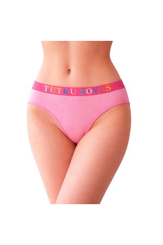 Tutku Kadın Pamuklu Günlük Slip 3 Lü Set Love Serisi, Bikini Kesim Çok Renkli