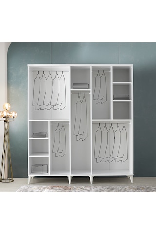 GuneyStore Sport 5 Kapaklı Komple MDF Gardırop