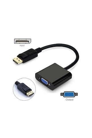 Displayport To Vga Çevirici Dönüştürücü Laptop Tv Monitör Bağlama
