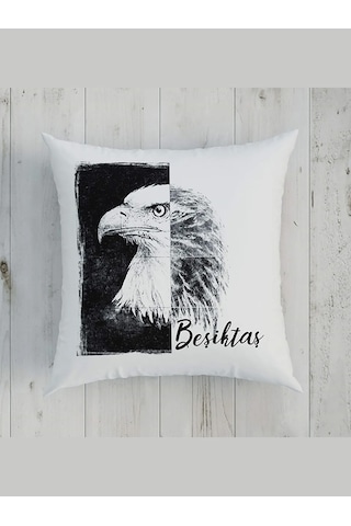 Taç Lisanslı Kırlent Beşiktaş Kartal 40x40