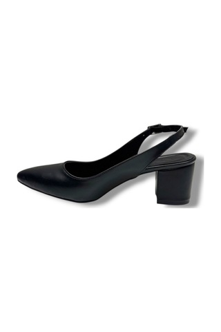 C-shoes Cv100-26 Cilt Sivri Burun Kalın Topuklu Kadın Ayakkabı 6cm Siyah