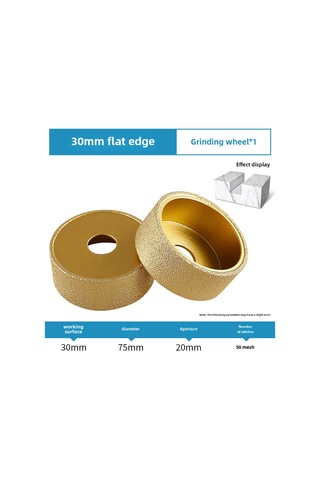 Yuntech01 Mermer, Kireçtaşı, Seramik İçin Direk Kenarlı Pürüzsüz Taş İşleme Aleti - 30mm Tabanlı El Verimli Zımpara Diski