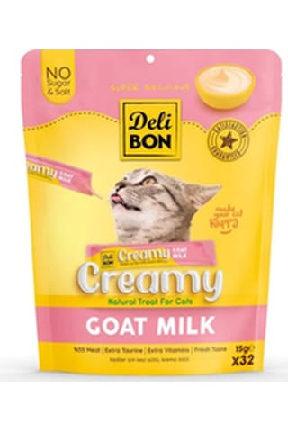 Delibon Creamy Keçi Sütlü Sıvı Kedi Ödülü 15 Gr 32'li Paket