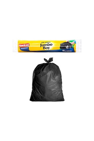 Ekonomik Endüstriyel Çöp Torbası Jumbo Siyah 10 Lu 80 110 Cm, Yırtılmaya Dayanıklı, Jumbo Boy Çöp Poşeti, Çift Katlı, Geri Dönüştürülebilir, Fabrika, İnşaat, Depo, Kafe, Otel, Hastane, Bahçe