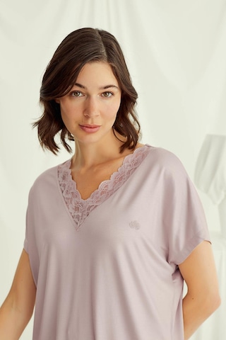 Monamise 18486 Kadın V Yaka Kısa Kollu Pijama Takımı-vizon Vizon