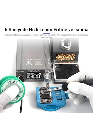 Gvm T12-xs Akıllı Dijital Havya İstasyonu 72w Lcd Ekranlı Profesyonel Lehimleme Seti