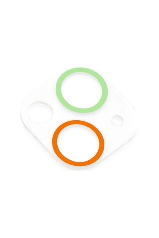 Mey İthalat iPhone Uyumlu 13 Mini Renkli Kamera Lens Koruma Cam - Turuncu-yeşil