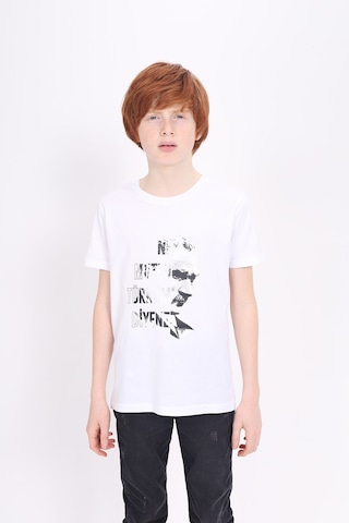 Toontoy Unisex Çocuk Atatürk Baskılı Tişört Beyaz