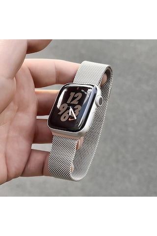 Novstrap Apple Uyumlu Watch 42mm 44mm 45mm 49mm Seri 3 4 5 6 7 8 Se Ultra Kordon Hasır Örgü Metal